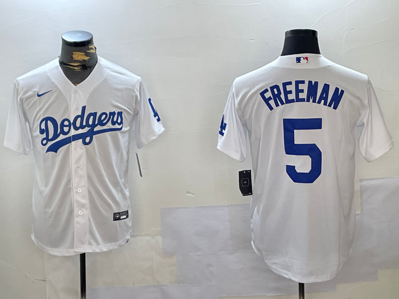 Men's Los Angeles Dodgers Freddie Freeman #5 White Baseball Jersey